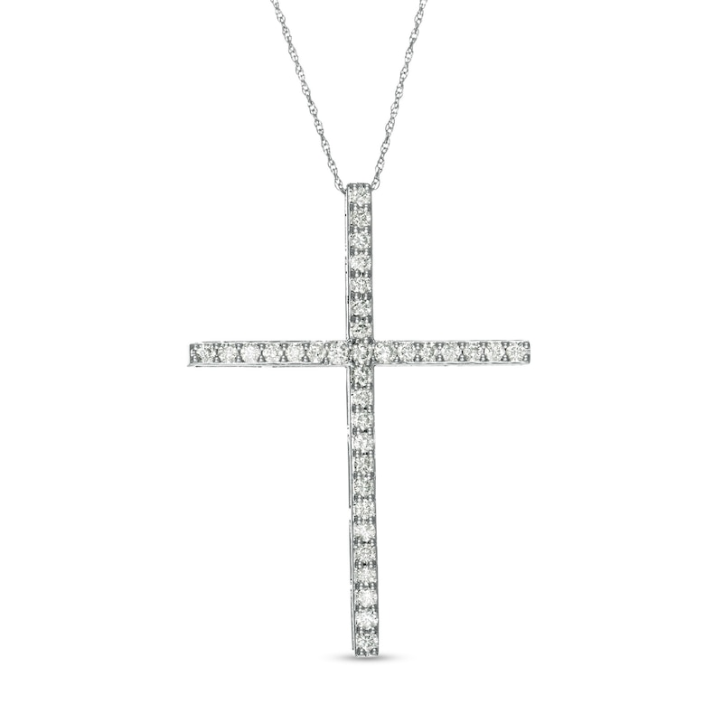 Main Image 1 of 1 CT. T.W. Diamond Cross Pendant in 10K White Gold