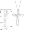 Thumbnail Image 4 of 3/8 CT. T.W. Diamond Past Present Future® Loop Cross Pendant in 10K White Gold