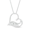 Thumbnail Image 1 of 1/3 CT. T.W. Diamond Past Present Future® Tilted Heart Pendant in 10K White Gold