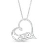 Thumbnail Image 3 of 1/3 CT. T.W. Diamond Past Present Future® Tilted Heart Pendant in 10K White Gold