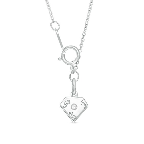 1/3 CT. T.w. Diamond Past Present Future® Linear Pendant in 10K White Gold