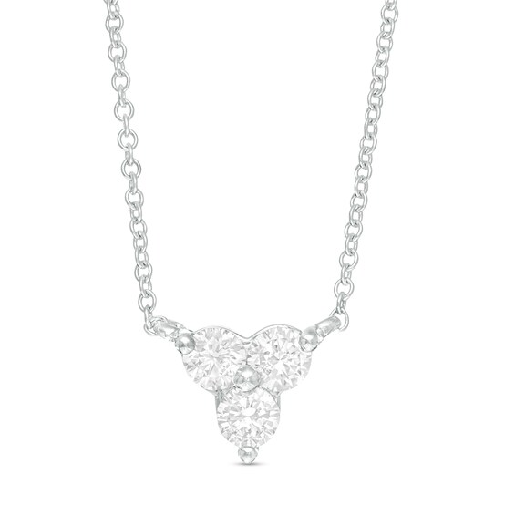1/2 CT. T.w. Diamond Past Present Future® Necklace in 10K White Gold