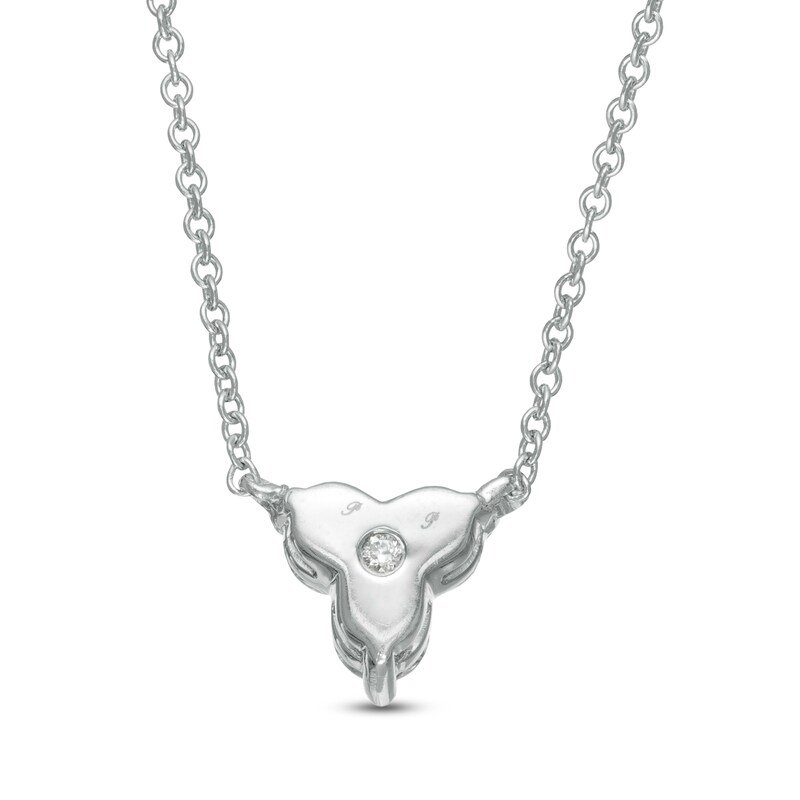 Main Image 3 of 1/2 CT. T.W. Diamond Past Present Future® Necklace in 10K White Gold