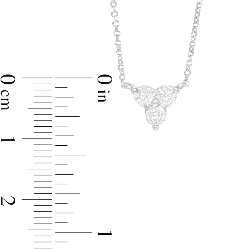 Main Image 4 of 1/2 CT. T.W. Diamond Past Present Future® Necklace in 10K White Gold