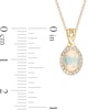 Thumbnail Image 2 of Oval Opal and 1/15 CT. T.W. Diamond Frame Pendant in 10K Gold