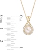 Thumbnail Image 1 of 6.0mm Cultured Freshwater Pearl and 1/10 CT. T.W. Diamond Frame Pendant in 10K Gold
