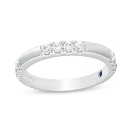 Vera Wang Love Collection 3/8 CT. T.W. Diamond Satin Anniversary Band in 14K White Gold