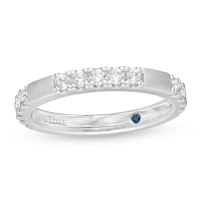 Main Image 1 of Vera Wang Love Collection 1/2 CT. T.W. Diamond Satin Wedding Band in 14K White Gold