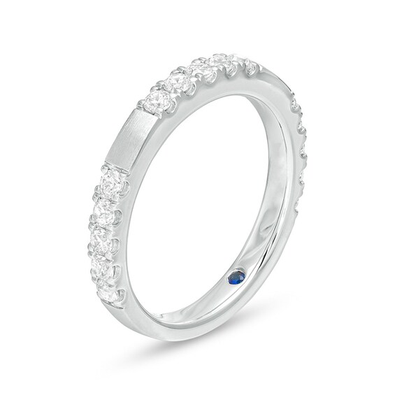 Vera Wang Love Collection 1/2 CT. T.w. Diamond Satin Wedding Band in 14K White Gold