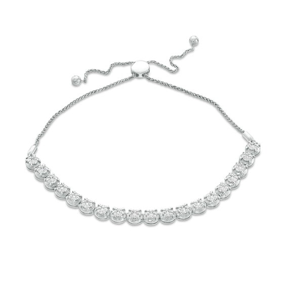 1 CT. T.w. Composite Diamond Bolo Bracelet in Sterling Silver - 11.25"