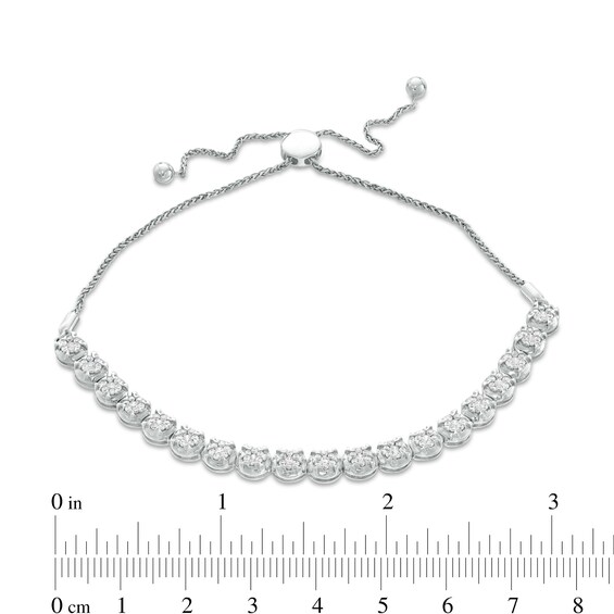 1 CT. T.w. Composite Diamond Bolo Bracelet in Sterling Silver - 11.25"