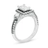 Thumbnail Image 2 of Vera Wang Love Collection 1-1/2 CT. T.W. Emerald-Cut Diamond Frame Engagement Ring in 14K White Gold with Black Rhodium