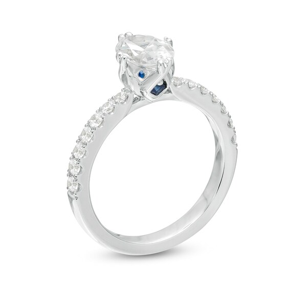 Vera Wang Love Collection 1-1/3 CT. T.w. Certified Oval Diamond Engagement Ring in 14K White Gold (I/Si2)