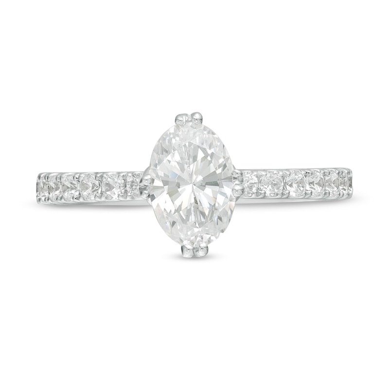 Main Image 3 of Vera Wang Love Collection 1-1/3 CT. T.W. Certified Oval Diamond Engagement Ring in 14K White Gold (I/SI2)