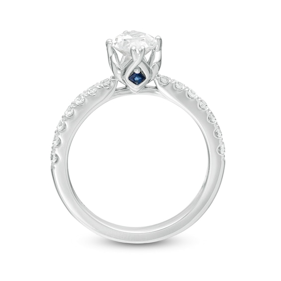 Vera Wang Love Collection 1-1/3 CT. T.w. Certified Oval Diamond Engagement Ring in 14K White Gold (I/Si2)