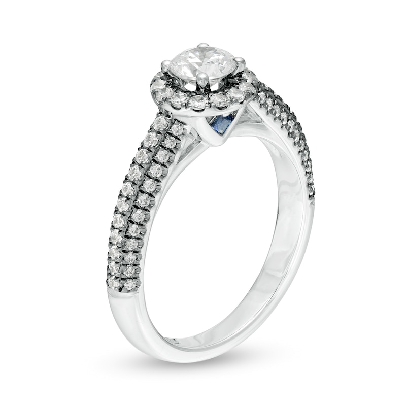 Main Image 2 of Vera Wang Love Collection 1 CT. T.W. Diamond Frame Engagement Ring in 14K White Gold with Black Rhodium