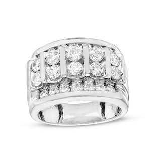 3 CT. T.W. Diamond Column Wedding Band in 14K White Gold