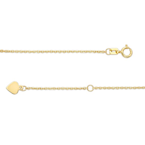 Textured Starfish Station Adjustable Anklet in 10K Gold - 10"