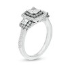 Thumbnail Image 2 of Vera Wang Love Collection 1-1/4 CT. T.W. Cushion-Cut Diamond Frame Engagement Ring in 14K White Gold with Black Rhodium