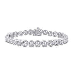 1 CT. T.W. Diamond Open Rope-Textured Frame Tennis Bracelet in Sterling Silver