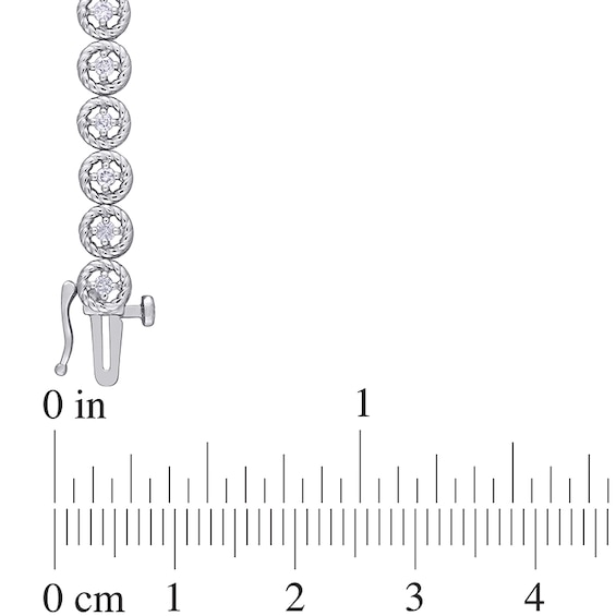 1 CT. T.w. Diamond Open Rope-Textured Frame Tennis Bracelet in Sterling Silver