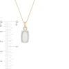 Thumbnail Image 3 of Elongated Cushion-Cut Opal and 1/10 CT. T.W. Diamond Frame Pendant in 10K Gold