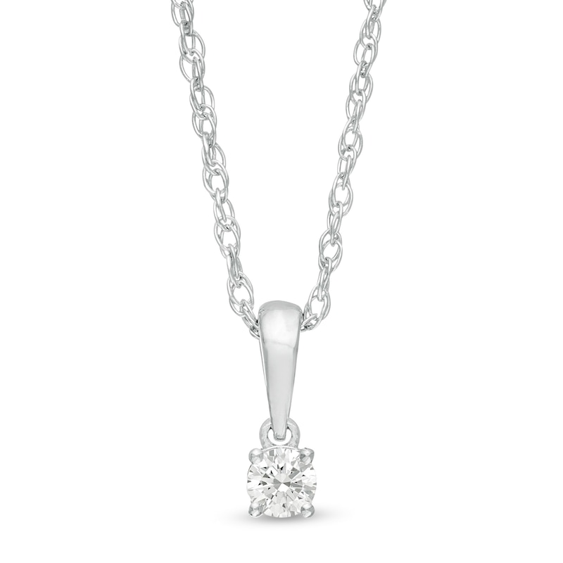 Main Image 1 of 1/10 CT. Diamond Solitaire Pendant in 10K White Gold