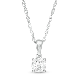 1/2 CT. Diamond Solitaire Pendant in 10K White Gold