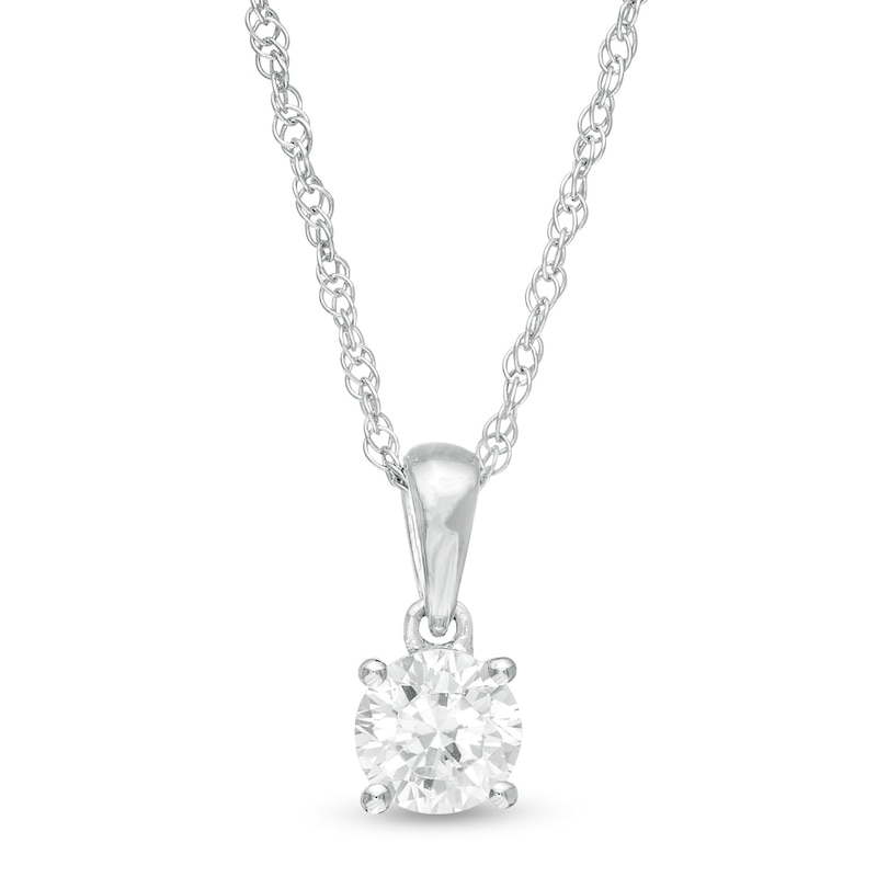 Main Image 1 of 1/2 CT. Diamond Solitaire Pendant in 10K White Gold
