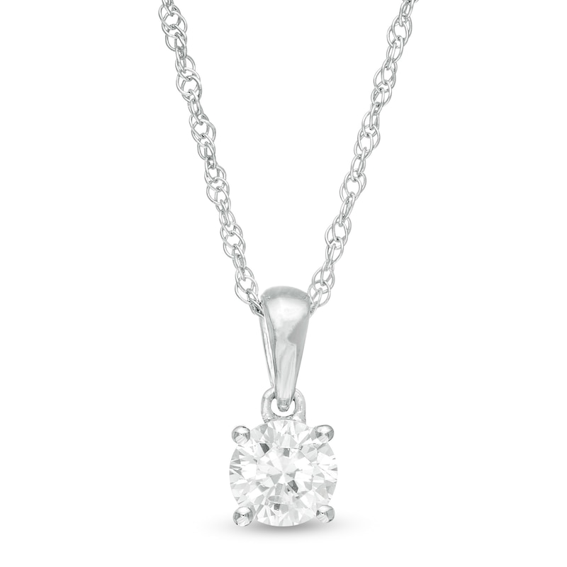 1/2 CT. Diamond Solitaire Pendant in 10K White Gold | Zales