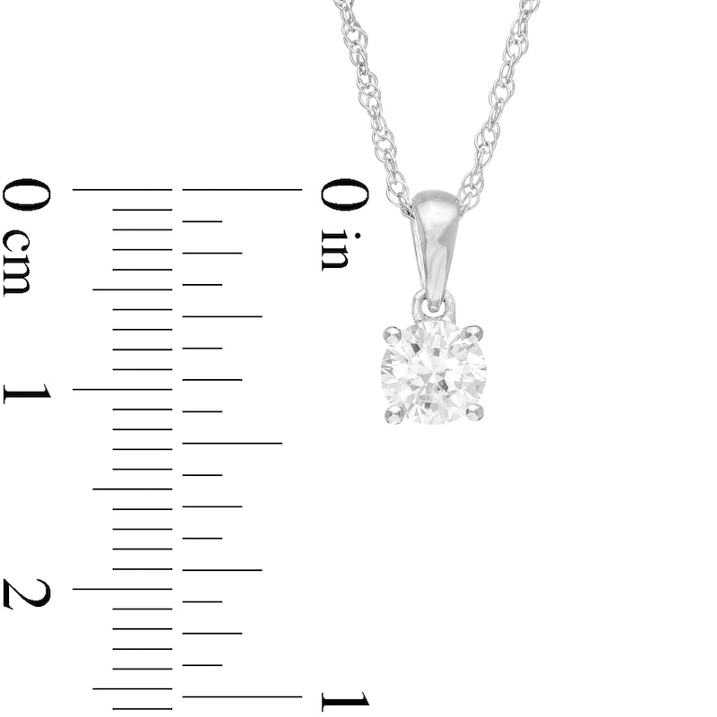 Main Image 3 of 1/2 CT. Diamond Solitaire Pendant in 10K White Gold