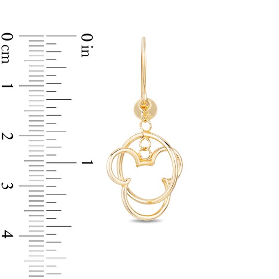Mickey Mouse & Minnie Mouse Made in Italy Drop Earrings in 10K Gold