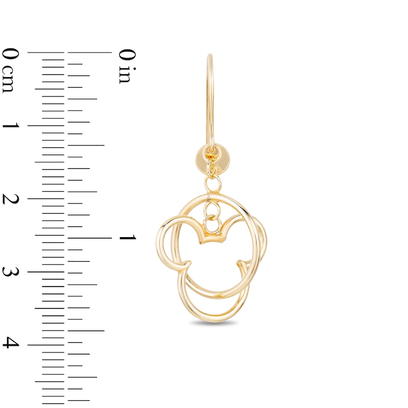 Main Image 2 of Mickey Mouse & Minnie Mouse Made in Italy Drop Earrings in 10K Gold