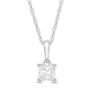 Thumbnail Image 1 of 1/2 CT. Princess-Cut Diamond Solitaire Pendant in 10K White Gold