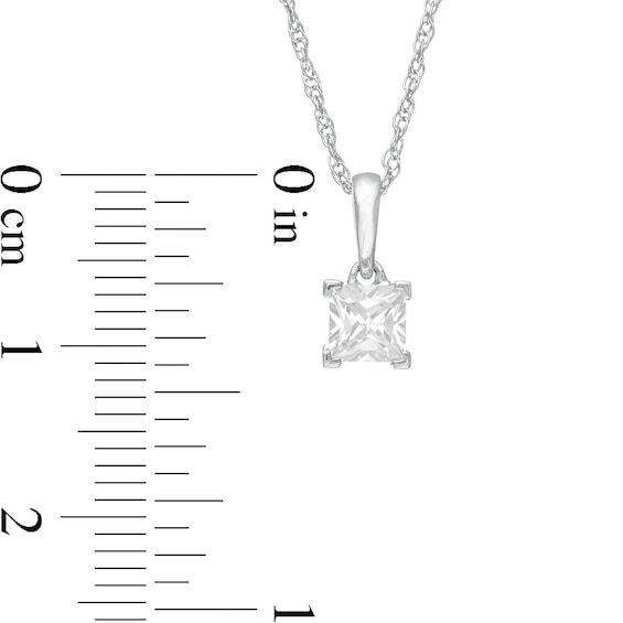 1/2 CT. Princess-Cut Diamond Solitaire Pendant in 10K White Gold