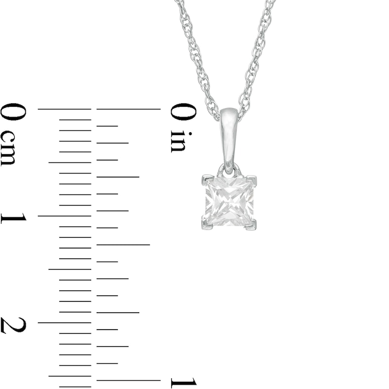 Main Image 3 of 1/2 CT. Princess-Cut Diamond Solitaire Pendant in 10K White Gold
