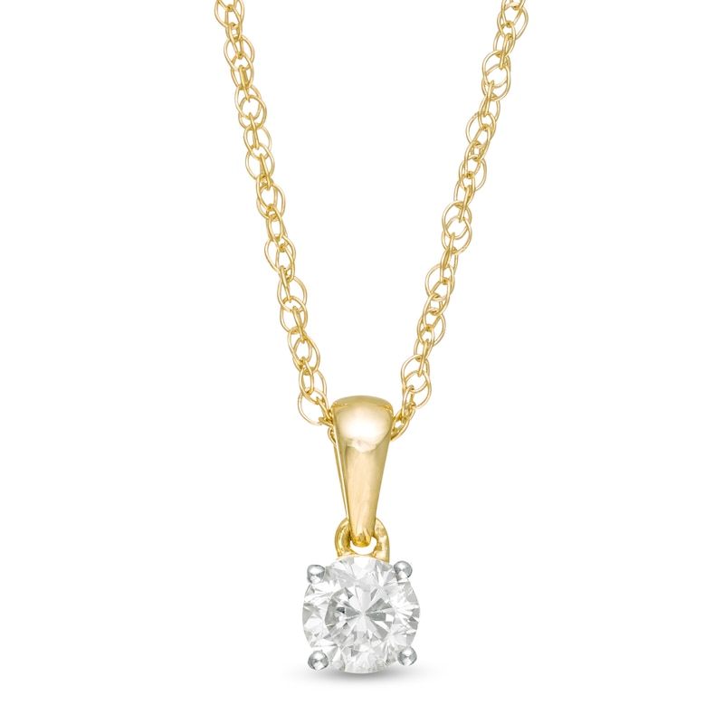 Main Image 1 of 1/3 CT. Diamond Solitaire Pendant in 10K Gold