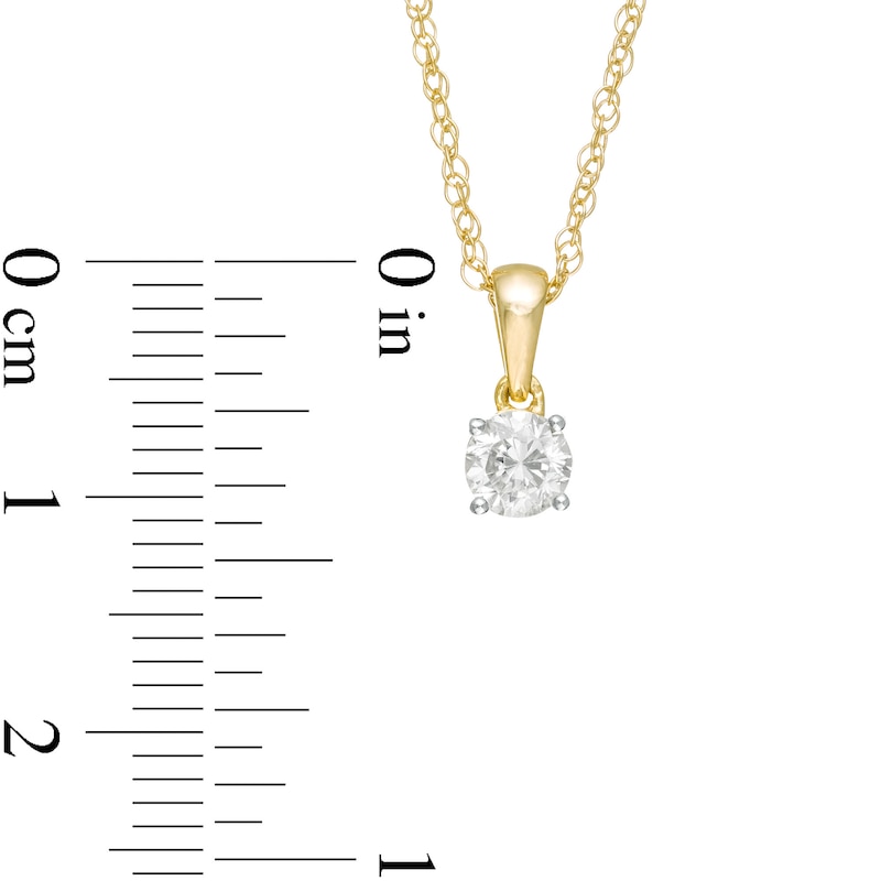 Main Image 3 of 1/3 CT. Diamond Solitaire Pendant in 10K Gold