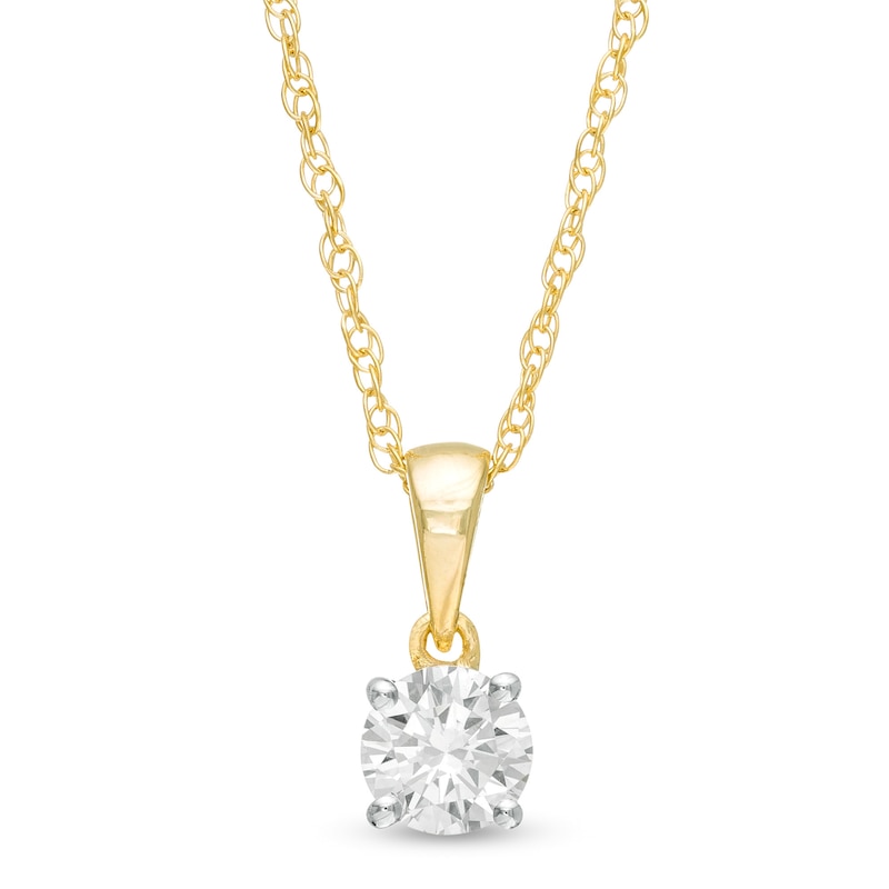 Main Image 1 of 1/2 CT. Diamond Solitaire Pendant in 10K Gold