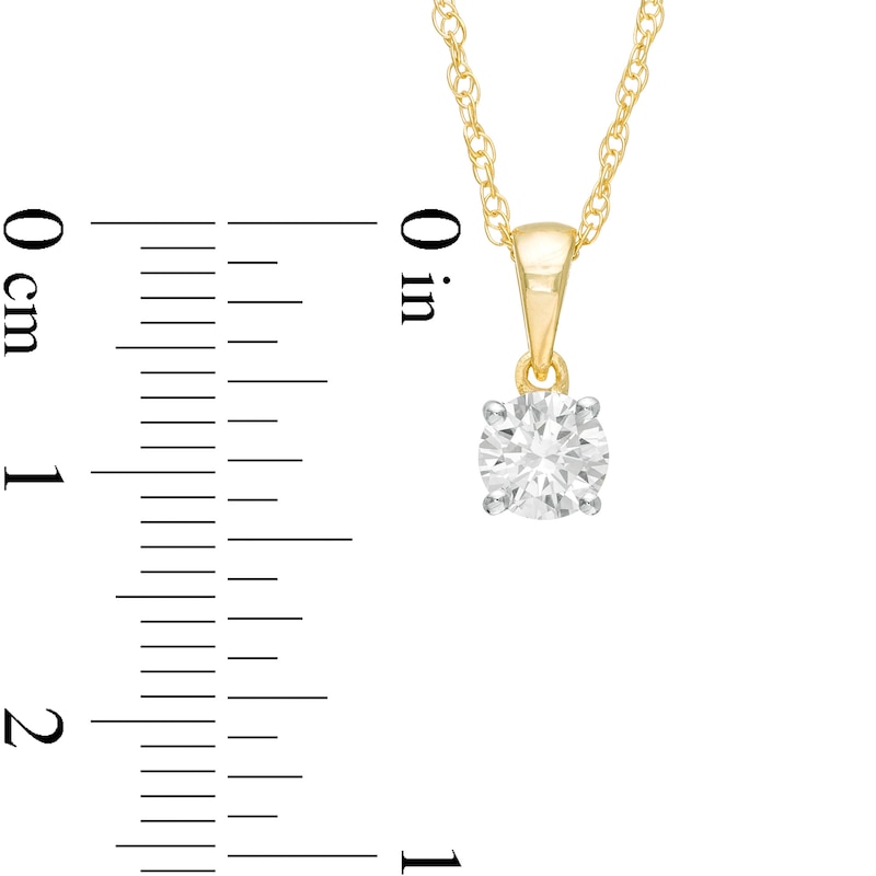 Main Image 3 of 1/2 CT. Diamond Solitaire Pendant in 10K Gold