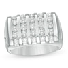 Thumbnail Image 1 of 1-1/2 CT. T.W. Diamond Rectangle Top Linear Five Row Ring in 10K White Gold