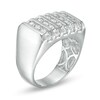 Thumbnail Image 2 of 1-1/2 CT. T.W. Diamond Rectangle Top Linear Five Row Ring in 10K White Gold