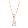 Thumbnail Image 1 of 1/4 CT. Diamond Solitaire Pendant in 10K Rose Gold