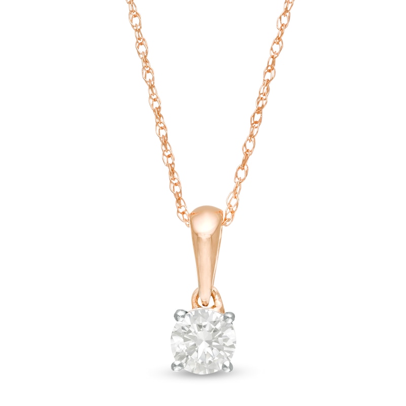 1/4 CT. Diamond Solitaire Pendant in 10K Rose Gold