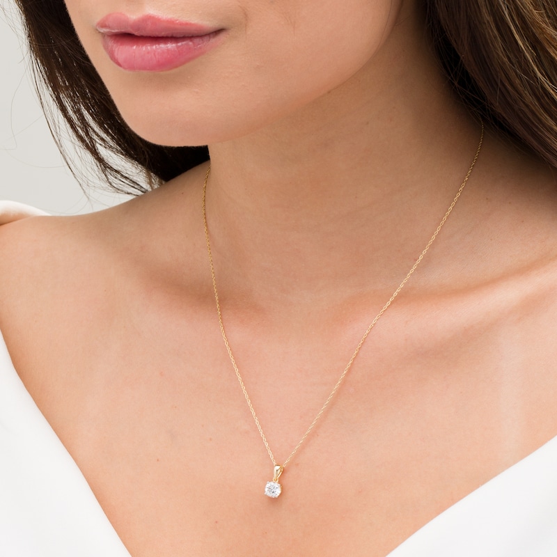 Main Image 2 of 3/4 CT. Diamond Solitaire Pendant in 10K Gold