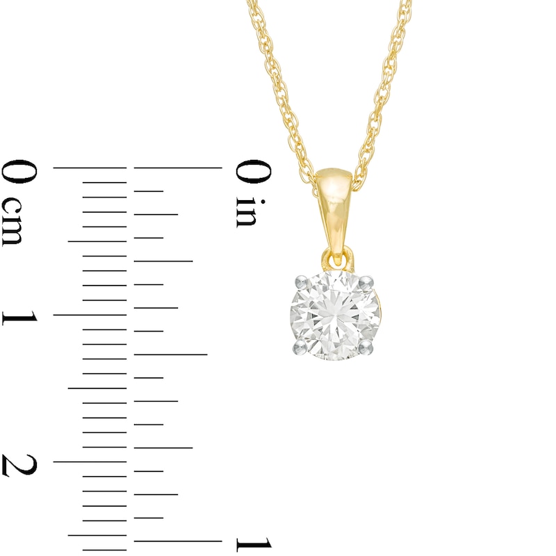 Main Image 3 of 3/4 CT. Diamond Solitaire Pendant in 10K Gold