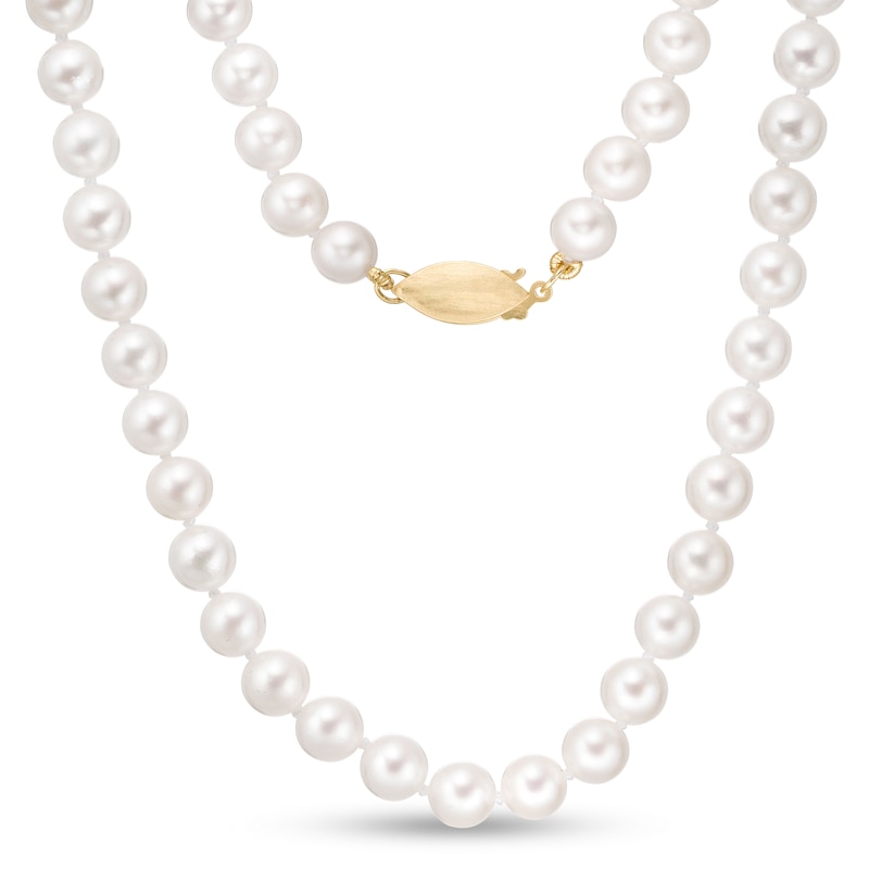 IMPERIAL® 5.5-6.0mm Cultured Akoya Pearl Strand Necklace with 14K Gold Clasp