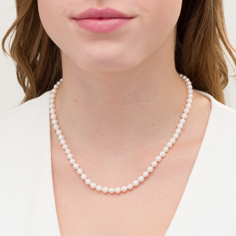 IMPERIAL® 5.5-6.0mm Cultured Akoya Pearl Strand Necklace with 14K Gold Clasp