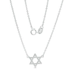 Star of David Necklace in Sterling Silver - 16&quot;