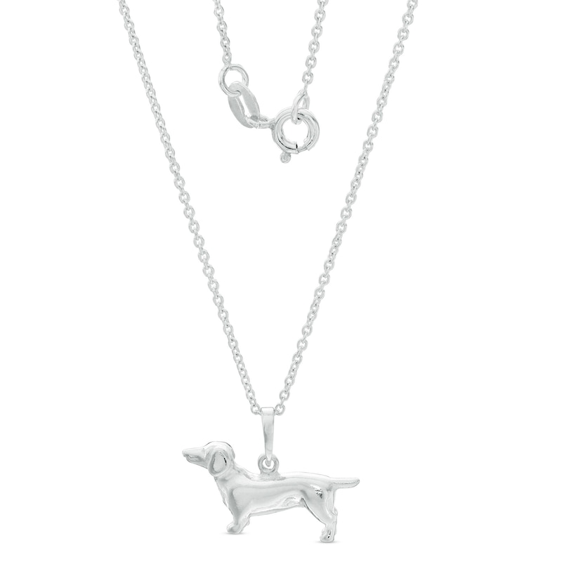 Main Image 1 of Dachshund Pendant in Sterling Silver